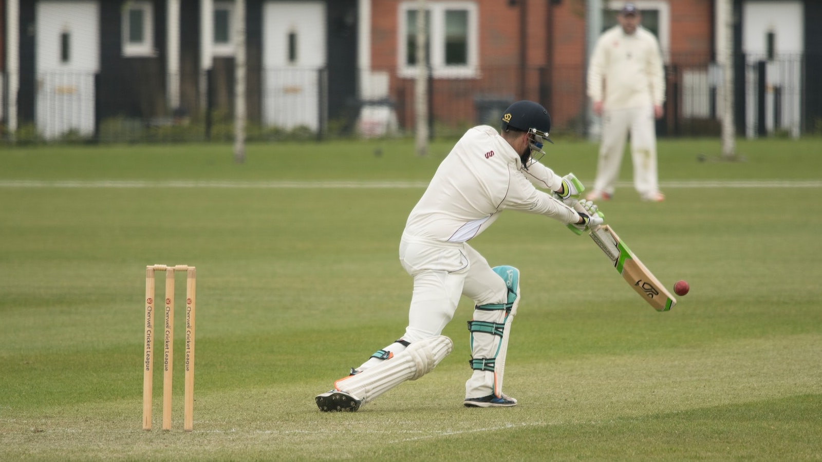 A batsman going after a delivery in Cricket